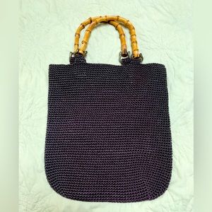 Handheld Sac Purse with Bamboo Handles